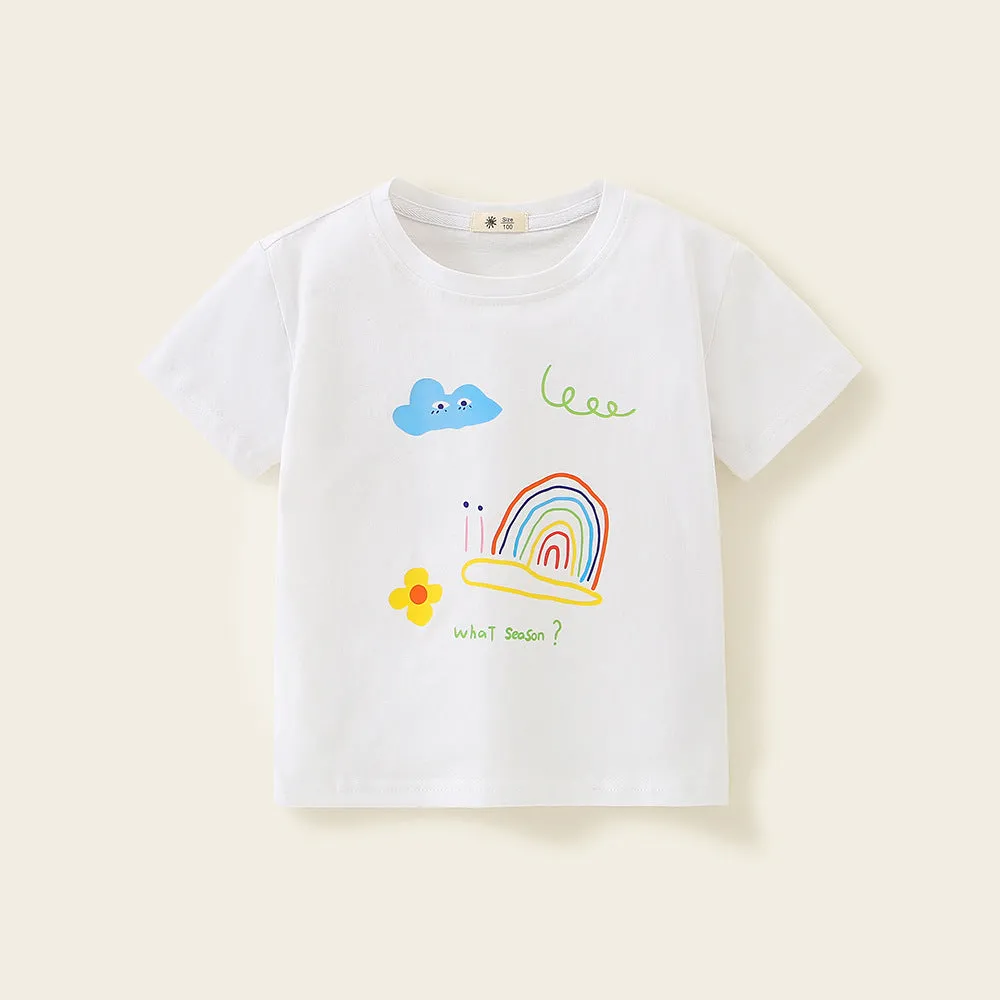 مجموعة اروين arwen&ajh group Children's Wear T-Shirt 2024 New Children's Class A Thin Fashionable Top For Boys And Girls Pure Cotton Short-sleeved Summer