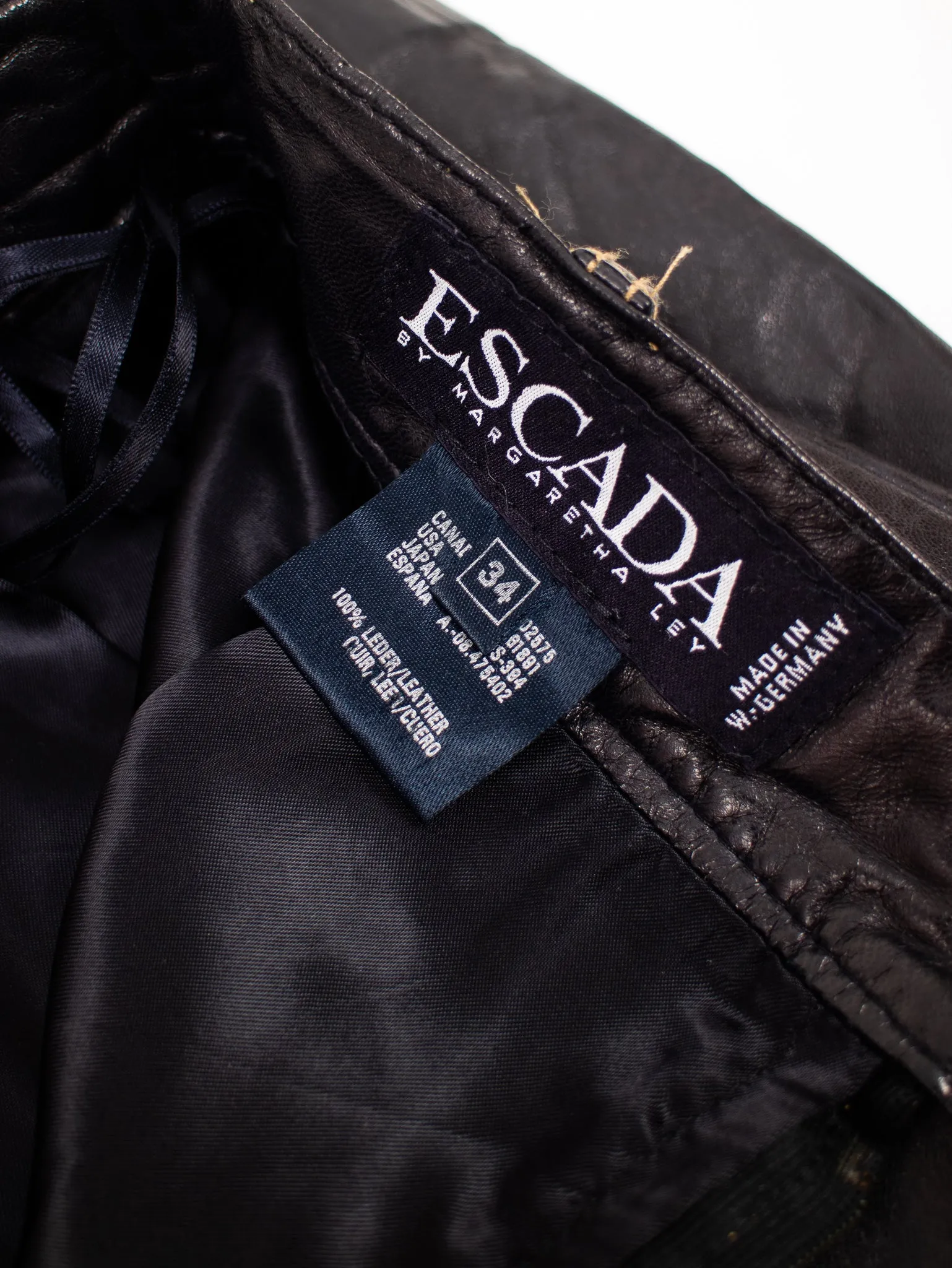 1980's 'escada' leather skirt