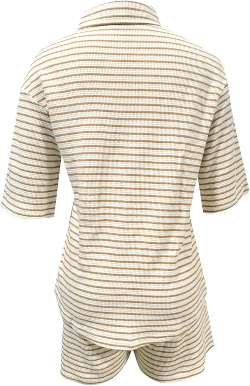 2025 Outfit Striped Sleeveless Top And Dress Cover Ups Striped Short Sleeve Button Shirts 2 Piece Short Set