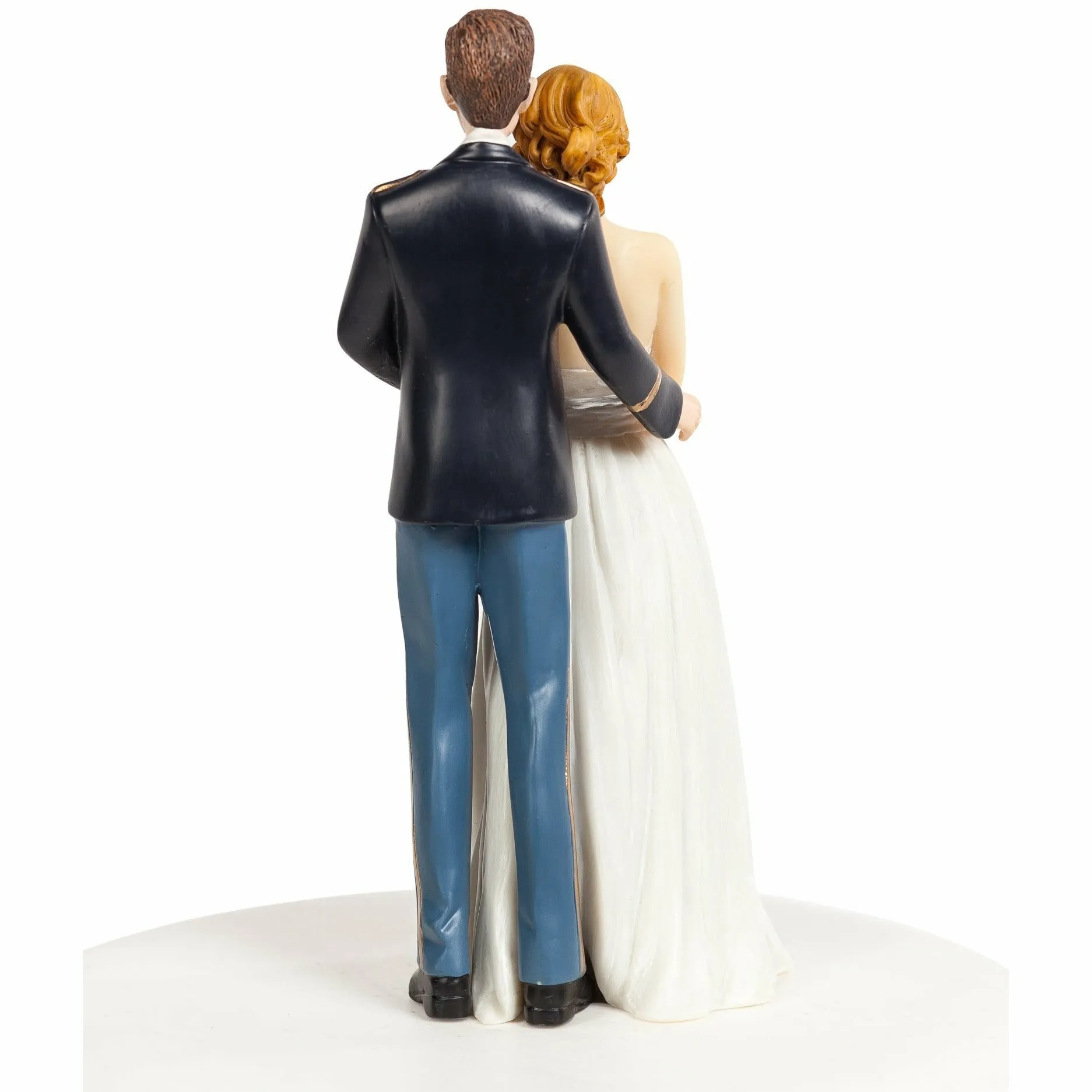 Army Wedding Cake Topper - Caucasian Bride and Groom