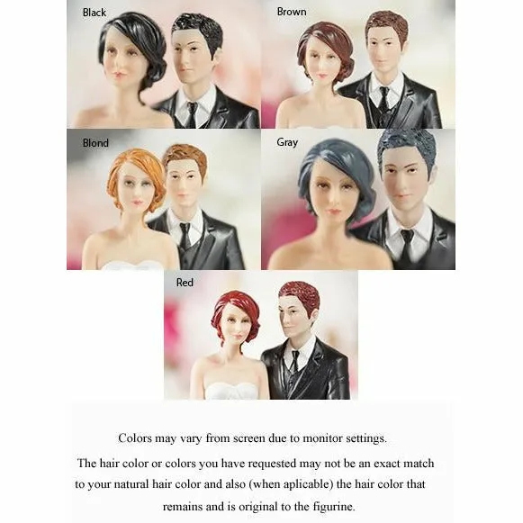 Army Wedding Cake Topper - Caucasian Bride and Groom