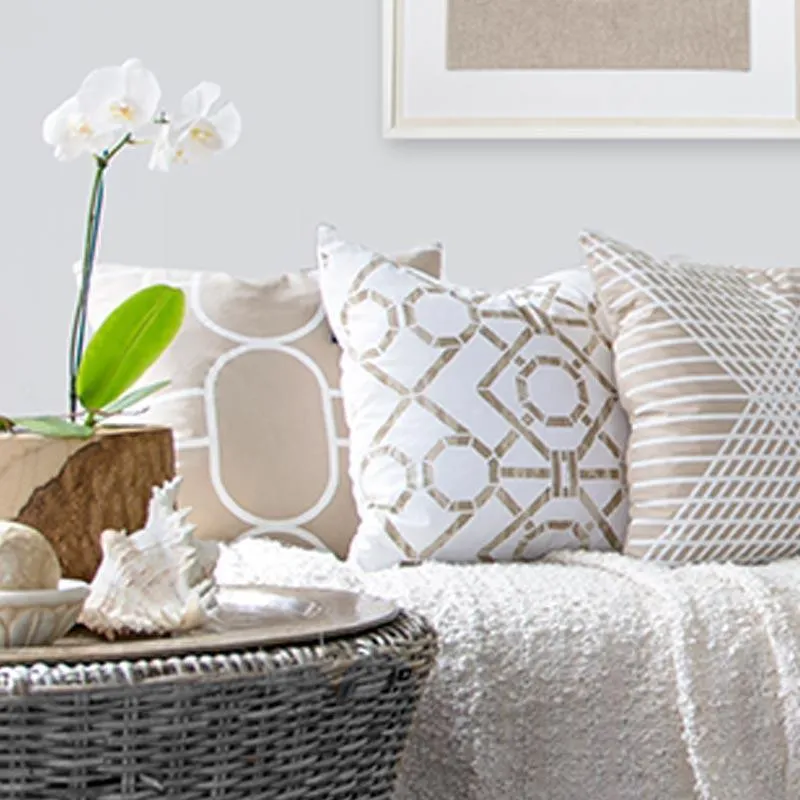 Bamboo Hedge Natural Lounge Cushion 55 x 55 cm
