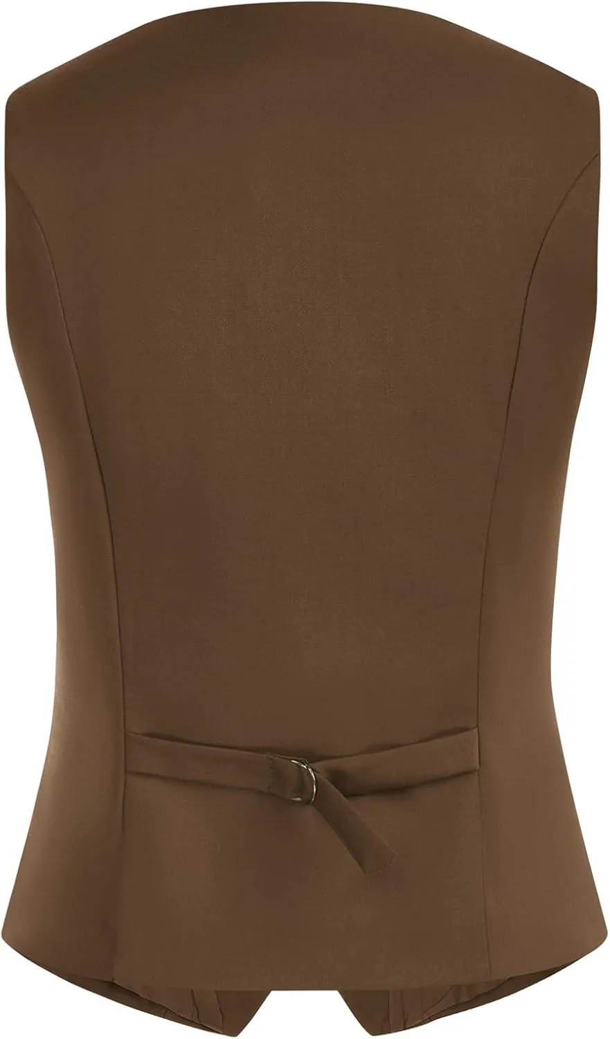 Belle Poque Women Double Breasted Waistcoat Vintage Lapel Collar Vest Coat with 2 Pockets
