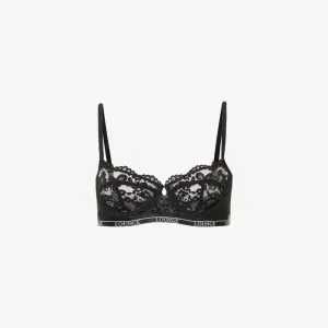 Blossom Lounge Underwear Stretch Lace Balconette Bra, Black