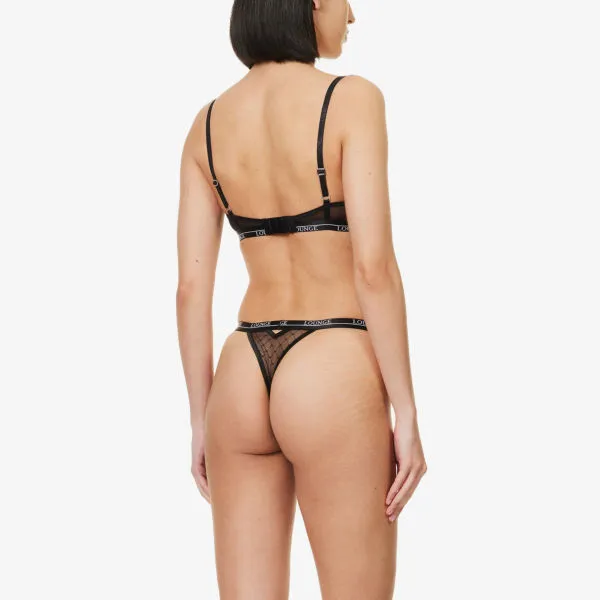 Blossom Lounge Underwear Stretch Lace Balconette Bra, Black
