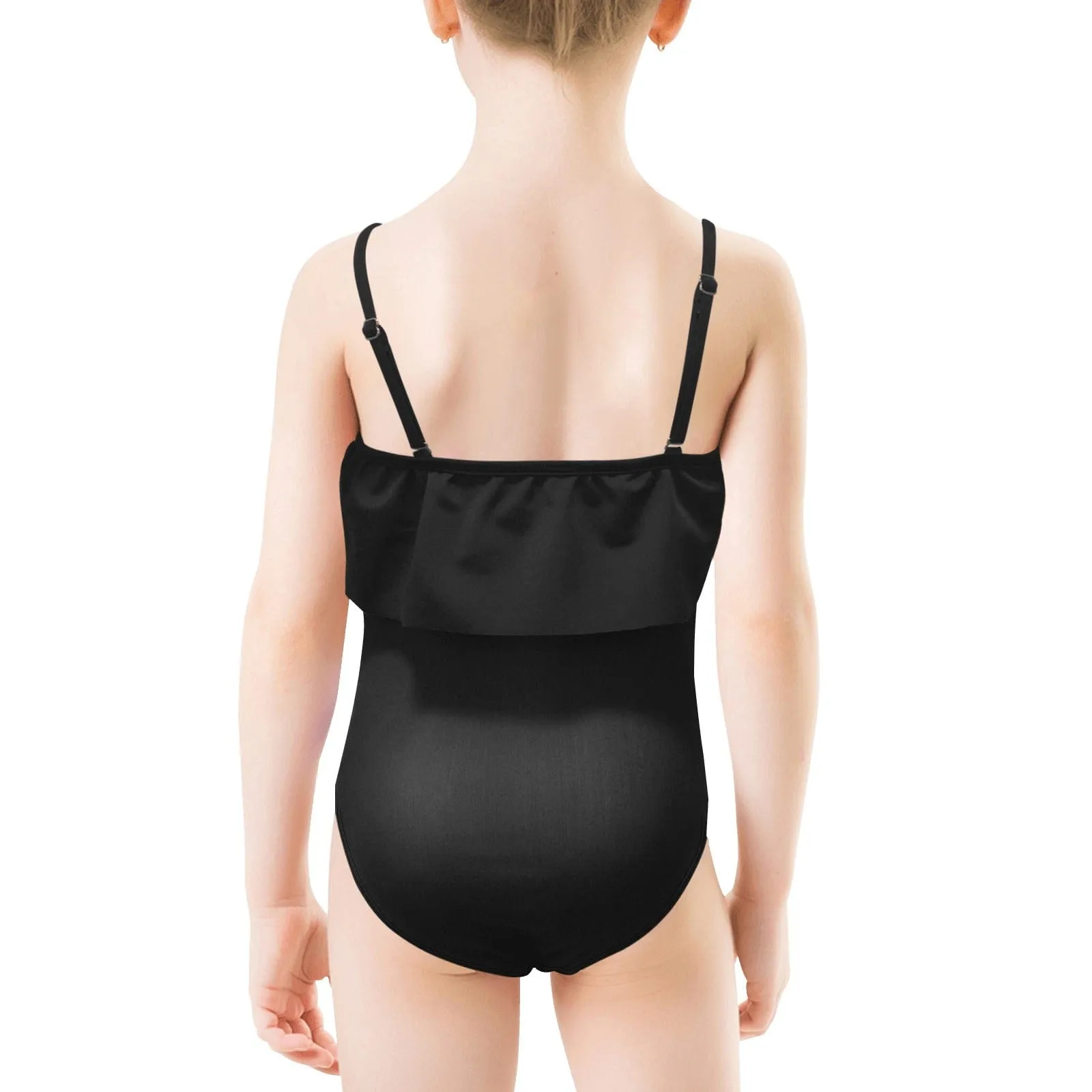 Blue Kitty Girl's Spaghetti Strap Ruffle Swimsuit