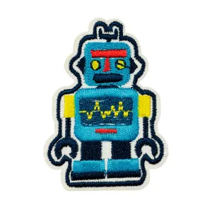 Blue Robot Iron On Applique