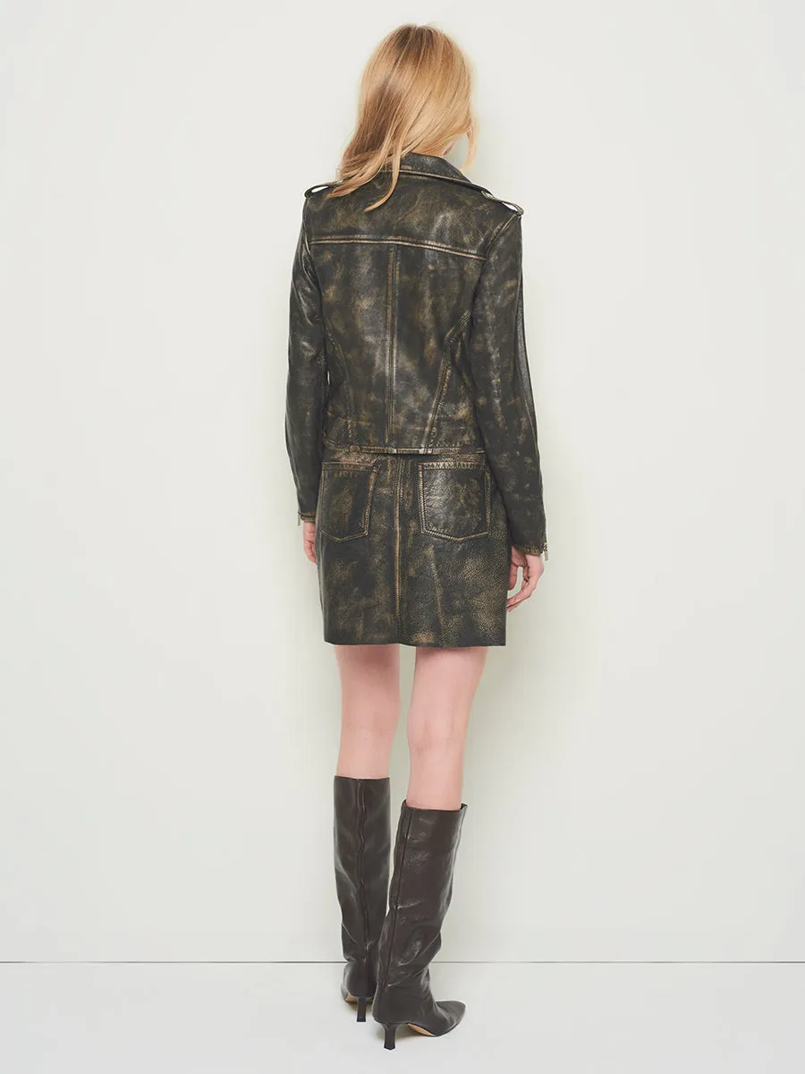 BONNIE UPCYCLED LEATHER SKIRT