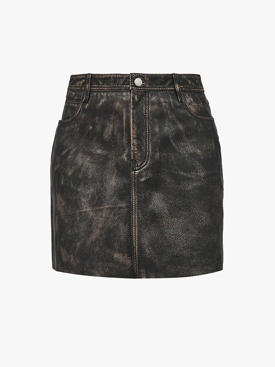 BONNIE UPCYCLED LEATHER SKIRT