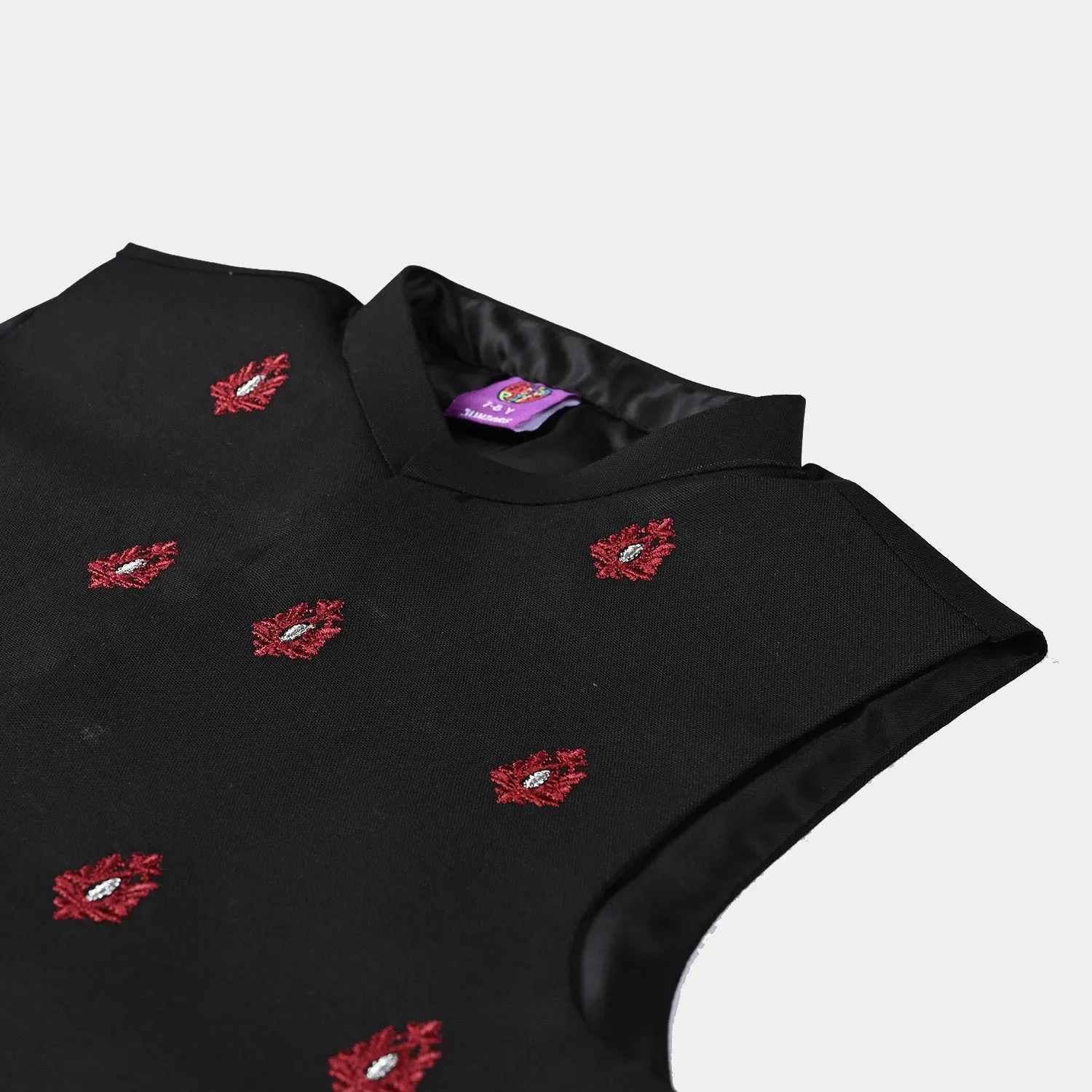 Boys Oxford Waistcoat EMB -BLACK