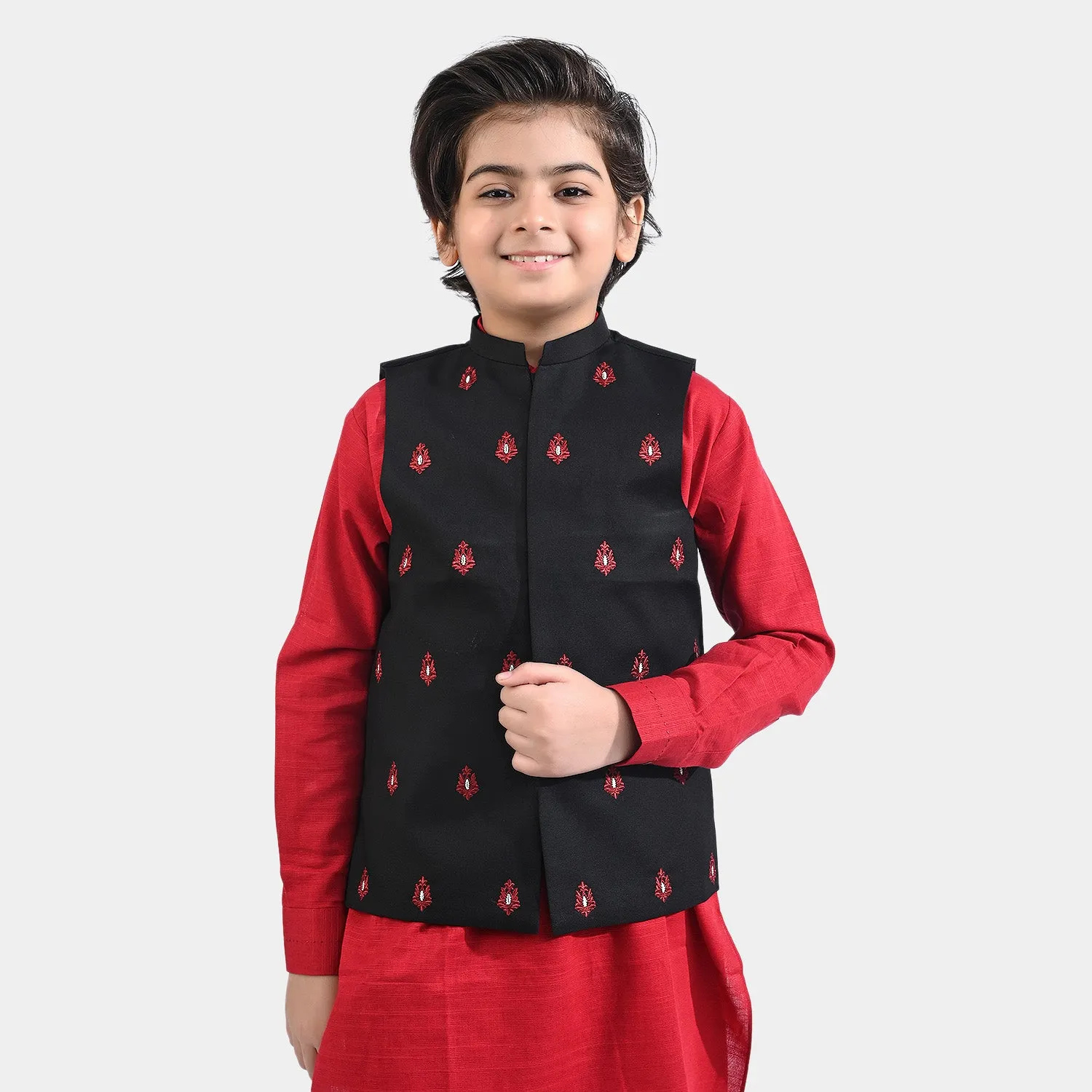 Boys Oxford Waistcoat EMB -BLACK