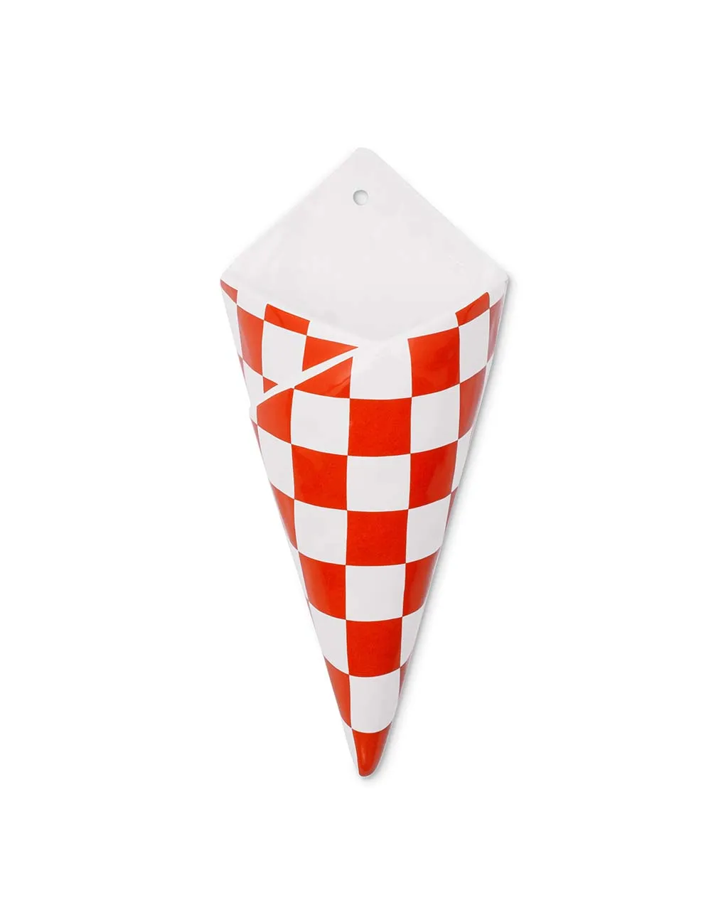 Checker Bag Wall Vase