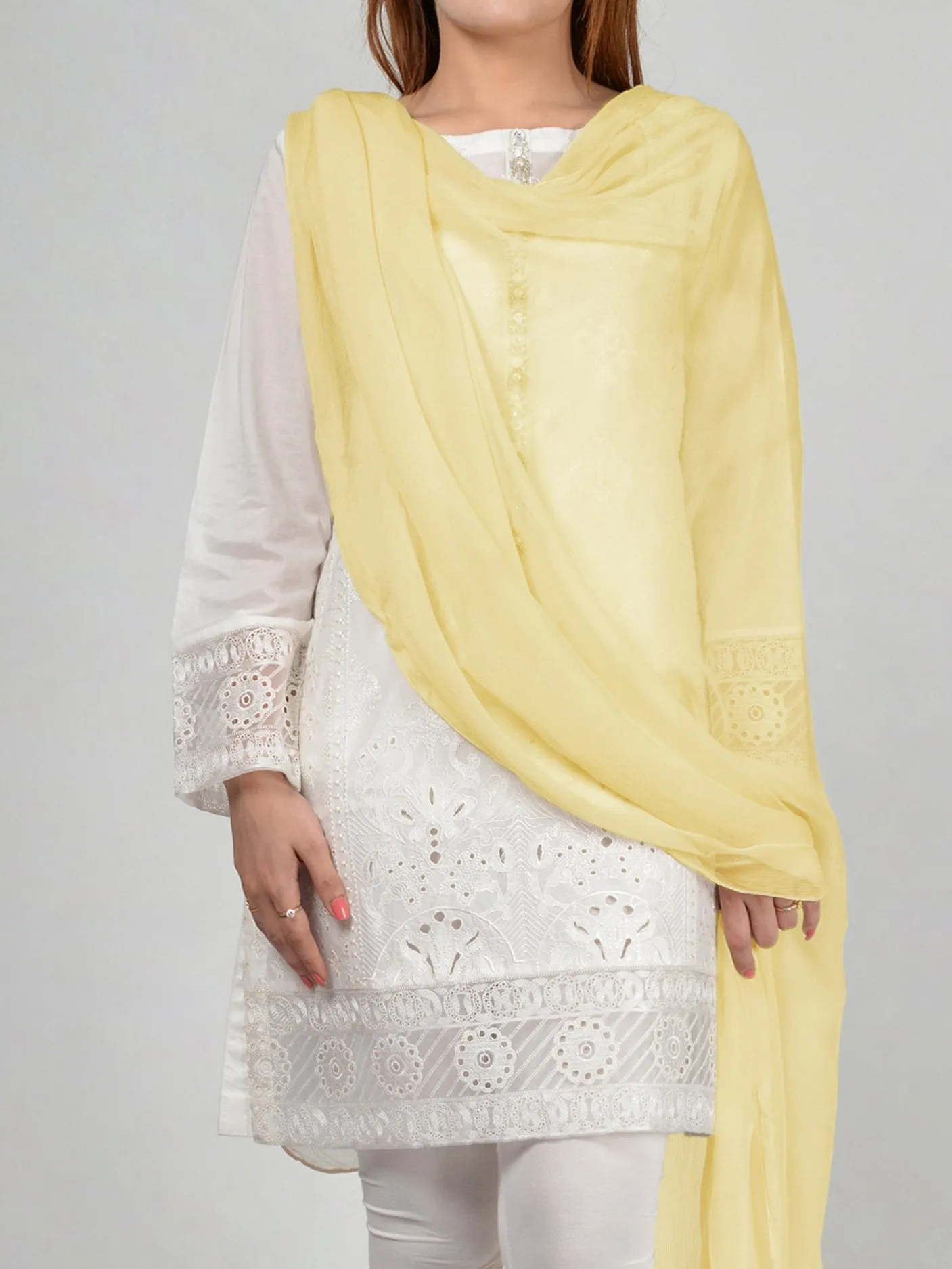 Chiffon Dupatta-Lemon Yellow