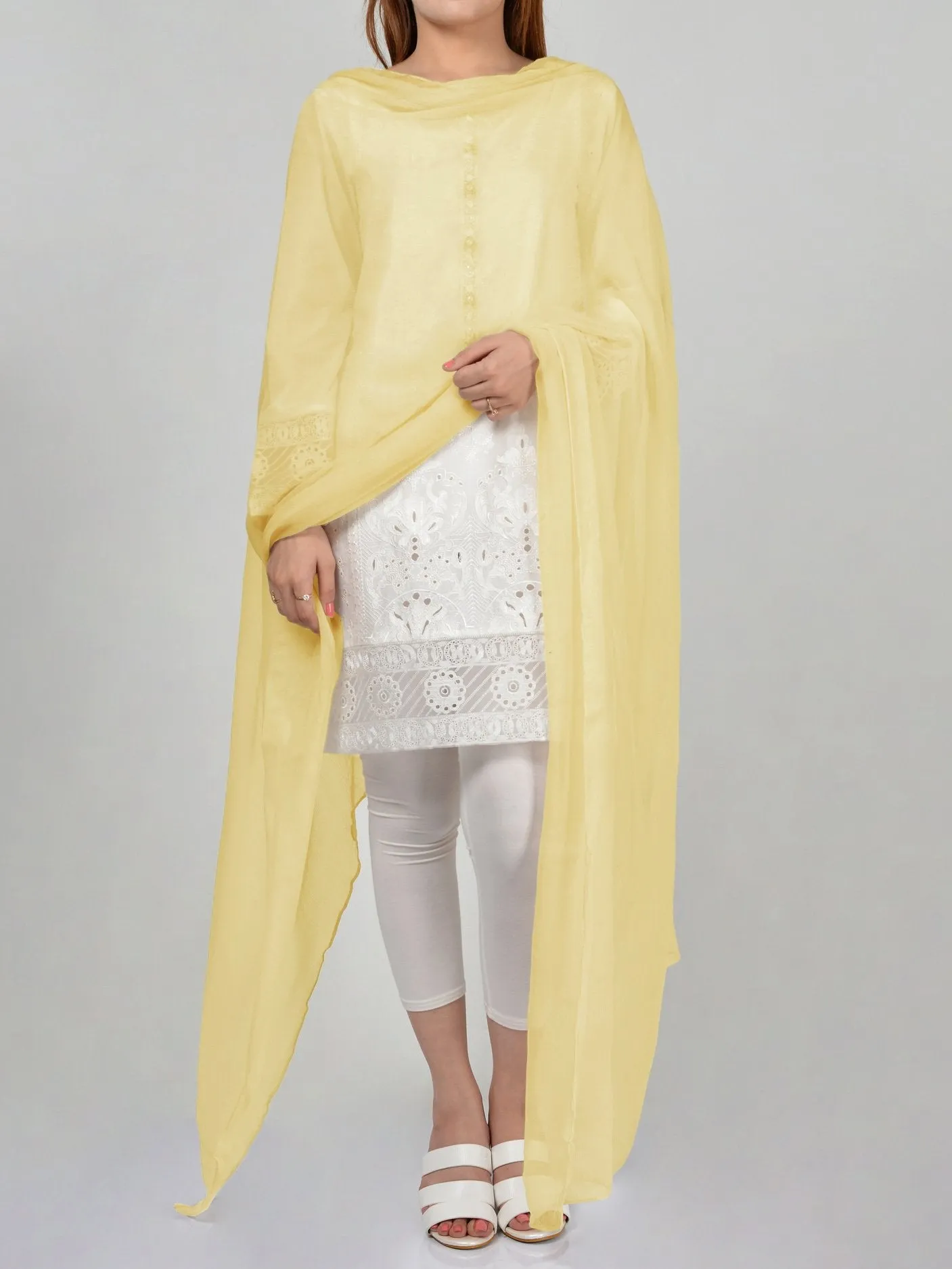Chiffon Dupatta-Lemon Yellow
