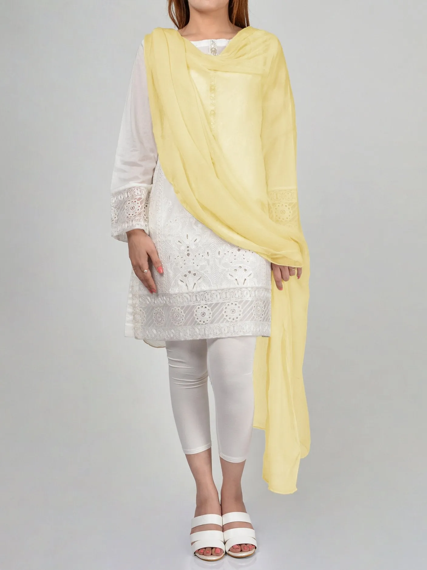 Chiffon Dupatta-Lemon Yellow