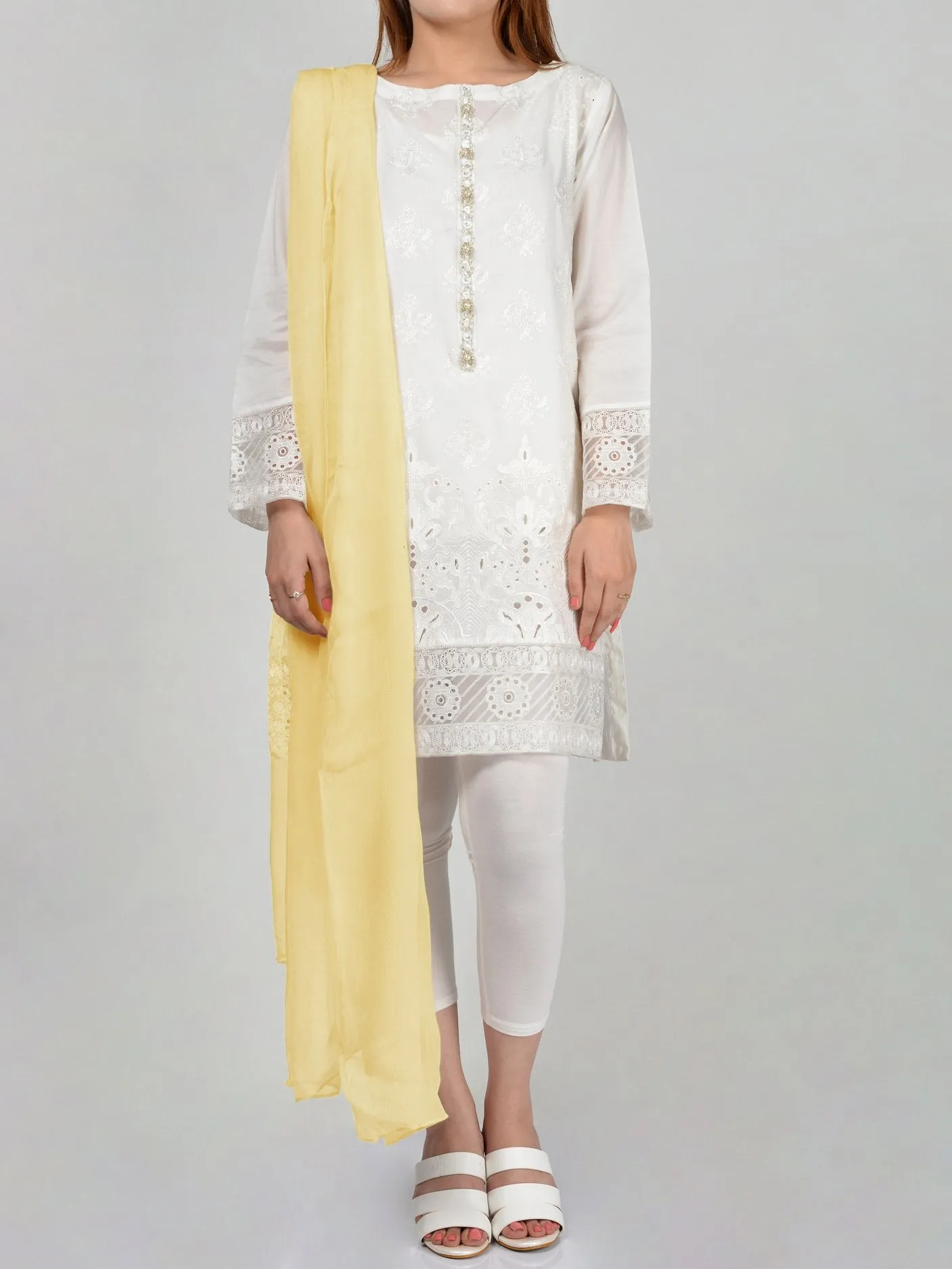 Chiffon Dupatta-Lemon Yellow