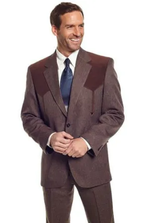 Circle S Mens Heather Chestnut Polyester Boise Sportcoat Western 52 LX