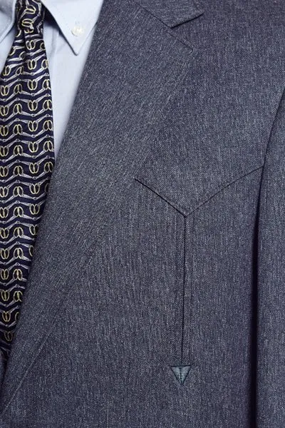 Circle S Mens Heather Navy Polyester Vegas Sportcoat Jacket Blazer 52 LX