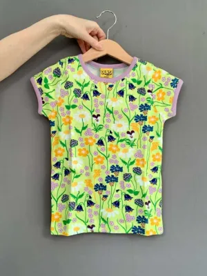 DUNS Short Sleeved T-shirt - Midsummer Flowers Green