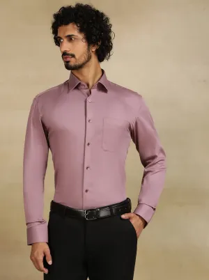 Dusty Pink Solid Slim Fit Formal Shirt | JadeBlue