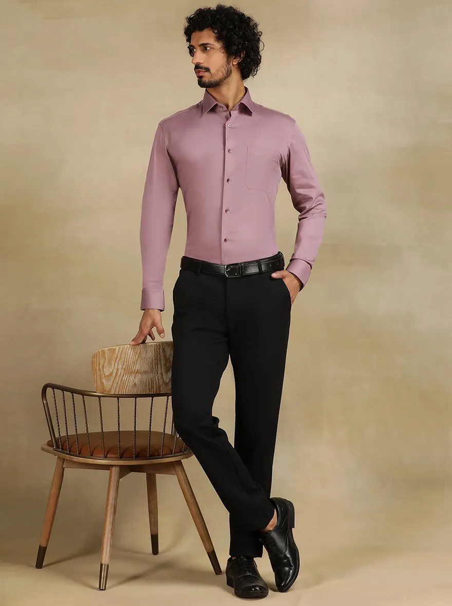 Dusty Pink Solid Slim Fit Formal Shirt | JadeBlue
