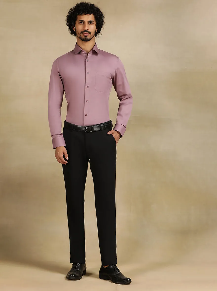 Dusty Pink Solid Slim Fit Formal Shirt | JadeBlue