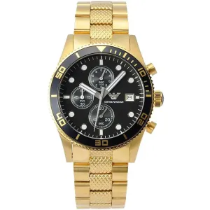 Emporio Armani AR5857 MAN's PVD Gold Chronograph Watch