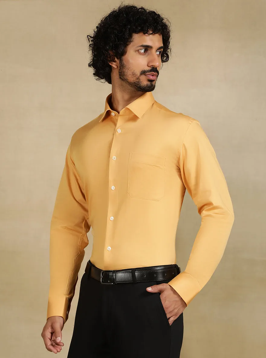 Fawn Solid Slim Fit Formal Shirt | JadeBlue