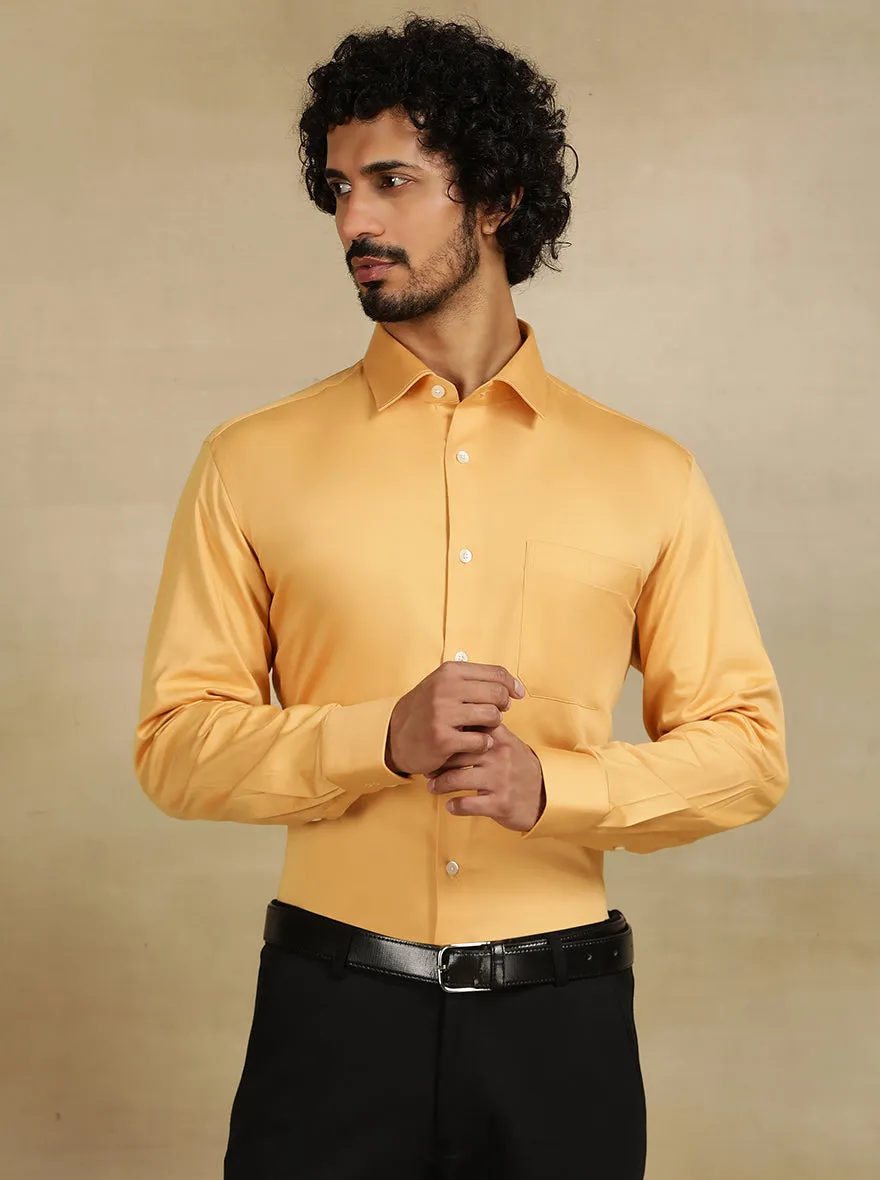 Fawn Solid Slim Fit Formal Shirt | JadeBlue