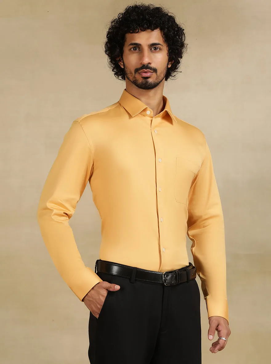 Fawn Solid Slim Fit Formal Shirt | JadeBlue