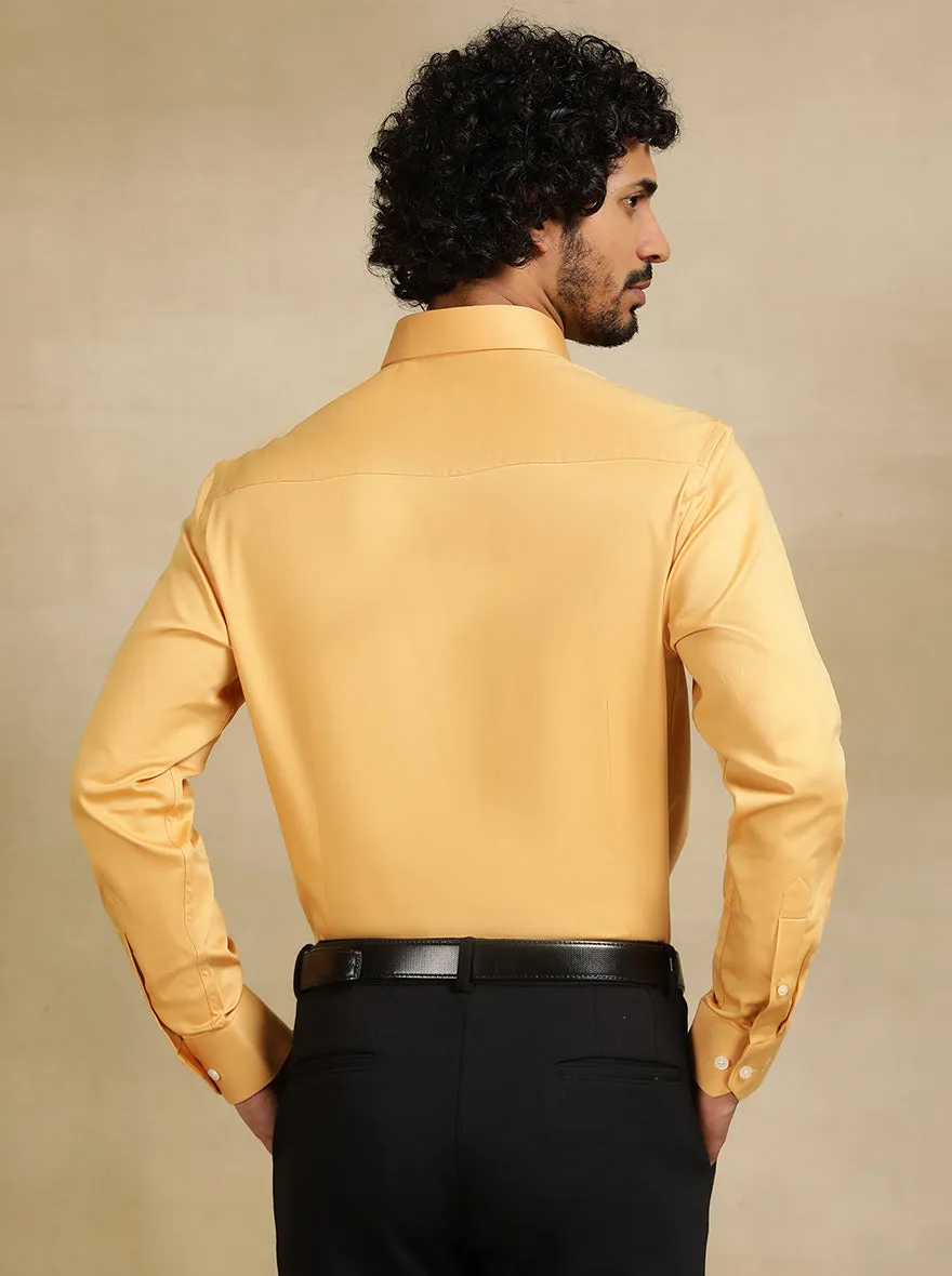 Fawn Solid Slim Fit Formal Shirt | JadeBlue