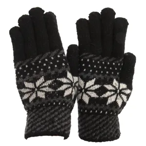 FLOSO Mens Knitted Fairilse Winter Gloves With Wool