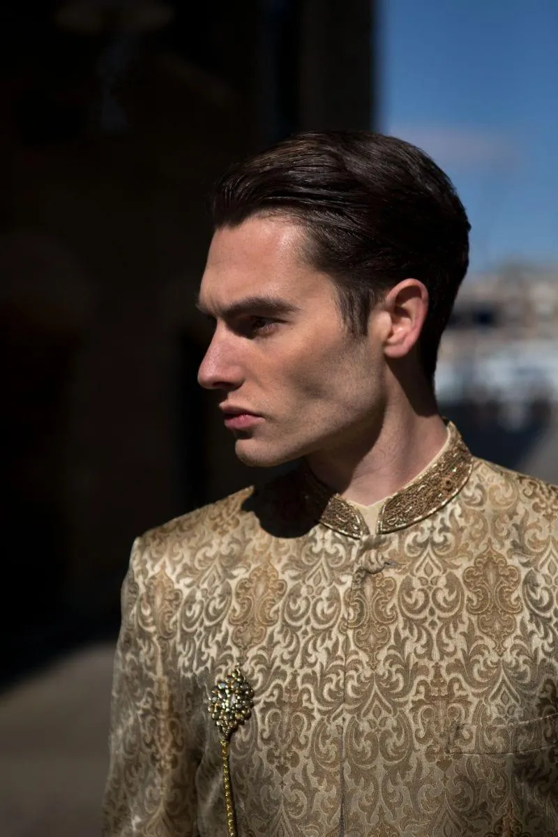 GEM Garments - Baker - Prince Coat - Gold - 1 Piece - Jamawar
