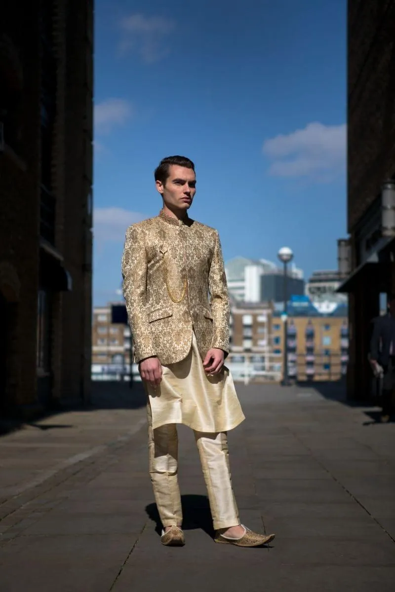 GEM Garments - Baker - Prince Coat - Gold - 1 Piece - Jamawar