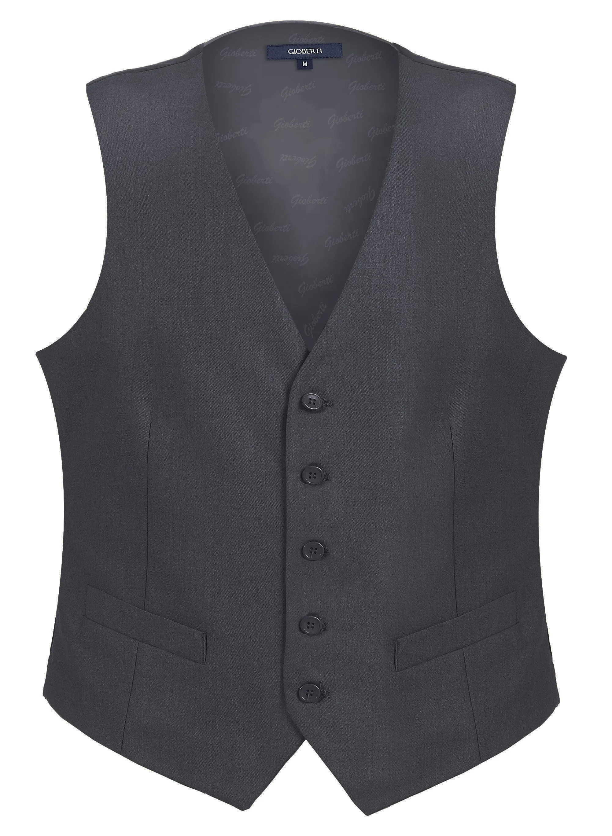 Gioberti Men's Charcoal Formal Suit Vest