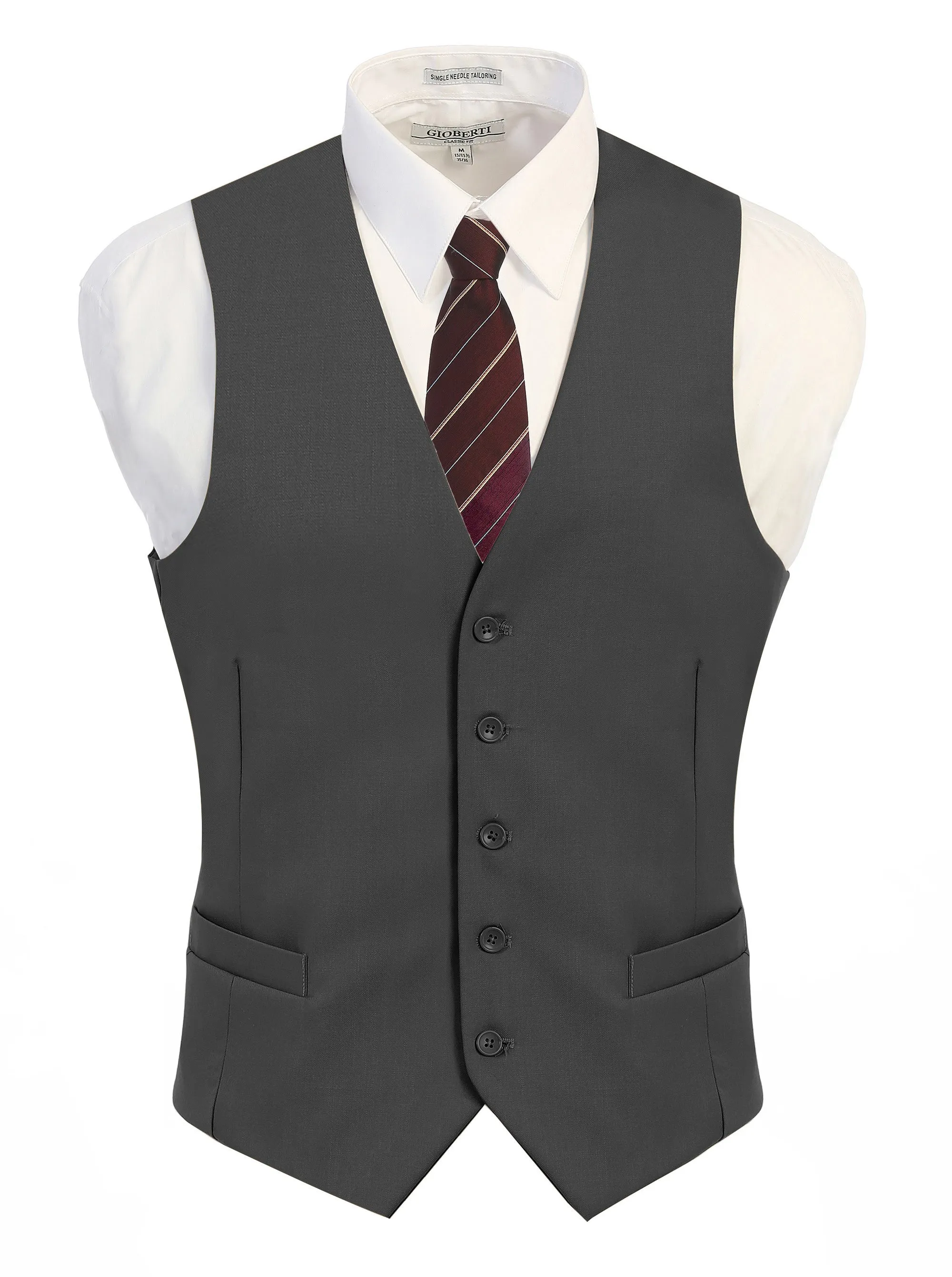 Gioberti Men's Charcoal Formal Suit Vest