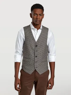 Houndstooth wool waistcoat