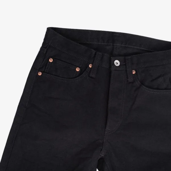 Iron Heart IH-555S-142bb 14oz Selvedge Denim Super Slim Cut Jeans - Black/Black