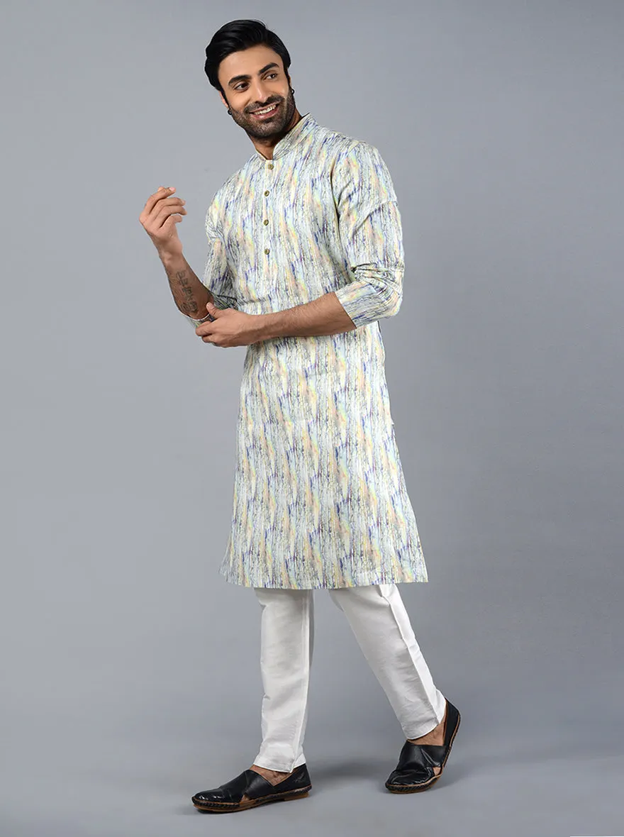 Lemon Yellow & Green Kurta | TULA
