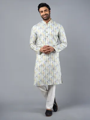 Lemon Yellow & Green Kurta | TULA