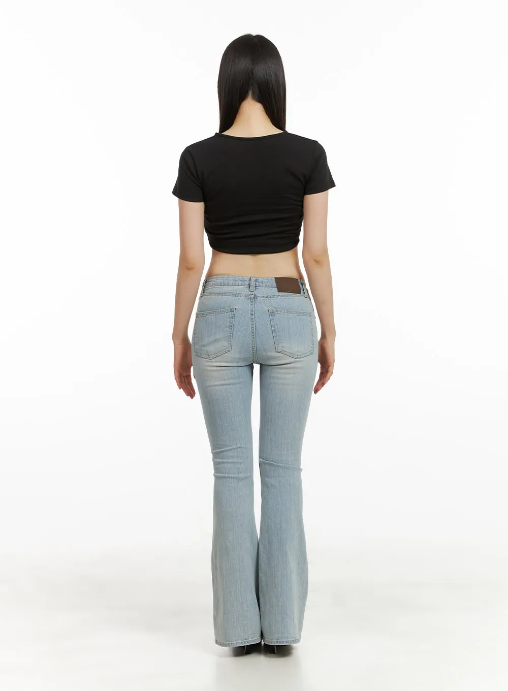 Low Waist Slim Fit Bootcut Jeans CU424