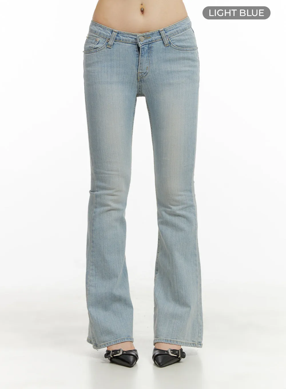 Low Waist Slim Fit Bootcut Jeans CU424