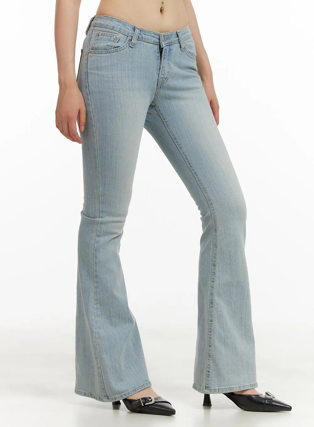 Low Waist Slim Fit Bootcut Jeans CU424
