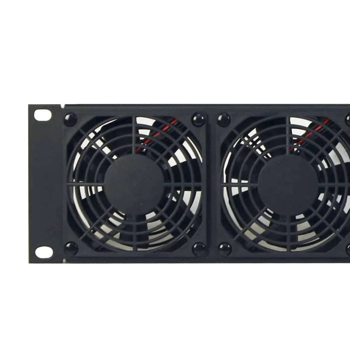 Lowell Mfg DC Fan Panel-2U, Two 3.5in Fans, 52cfm total, 26dB, Universal Power Supply with 4 plug adaptors, Thermostat Probe
