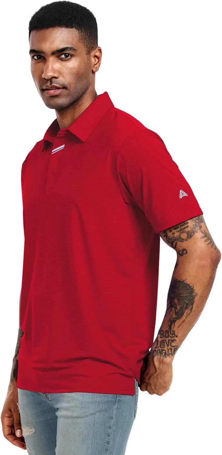 Lzzidou Polo Shirts for Men Short Sleeve Golf Polo Shirts Stretch Moisture Wicking Performance Athletic Tees