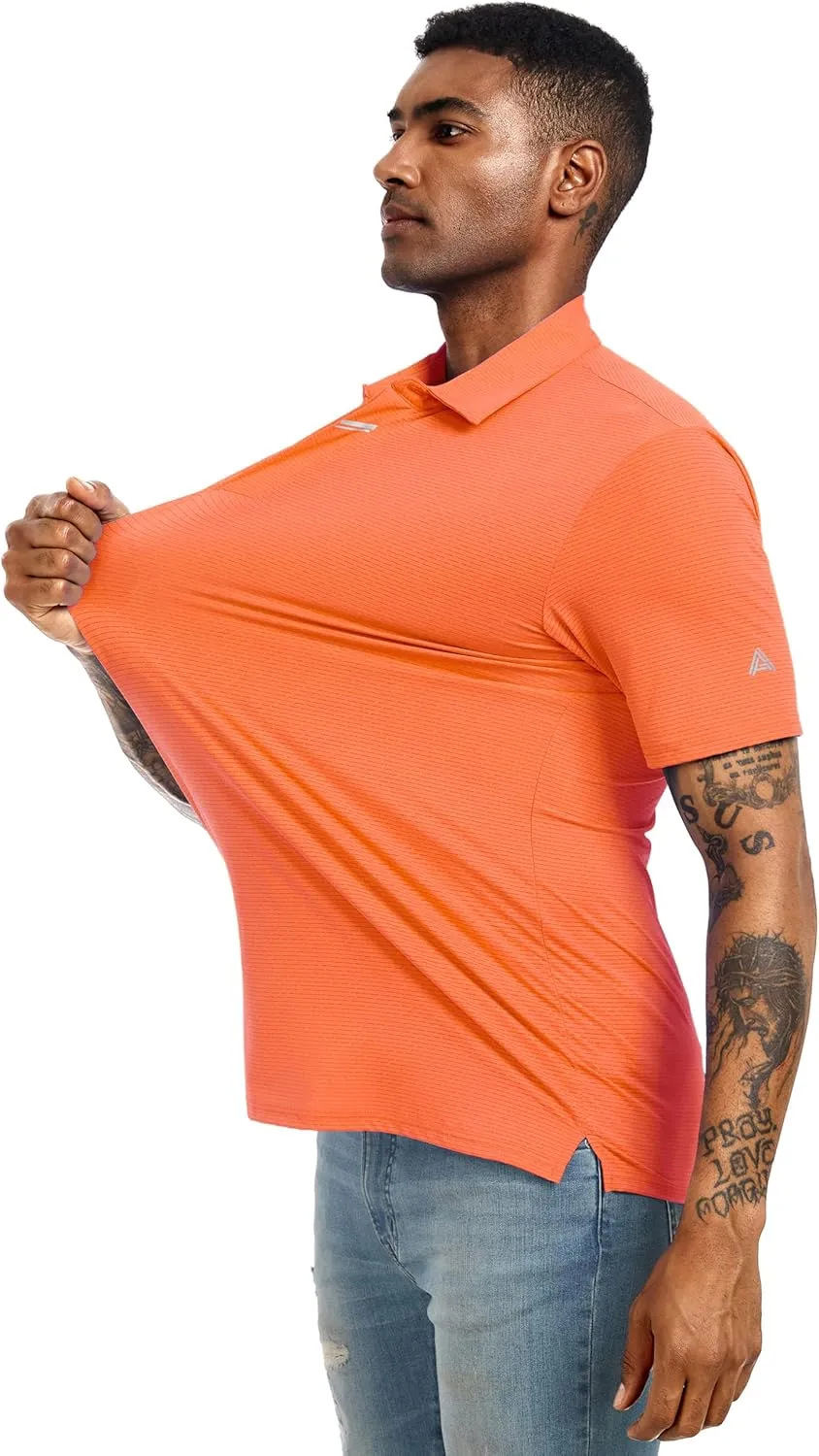 Lzzidou Polo Shirts for Men Short Sleeve Golf Polo Shirts Stretch Moisture Wicking Performance Athletic Tees