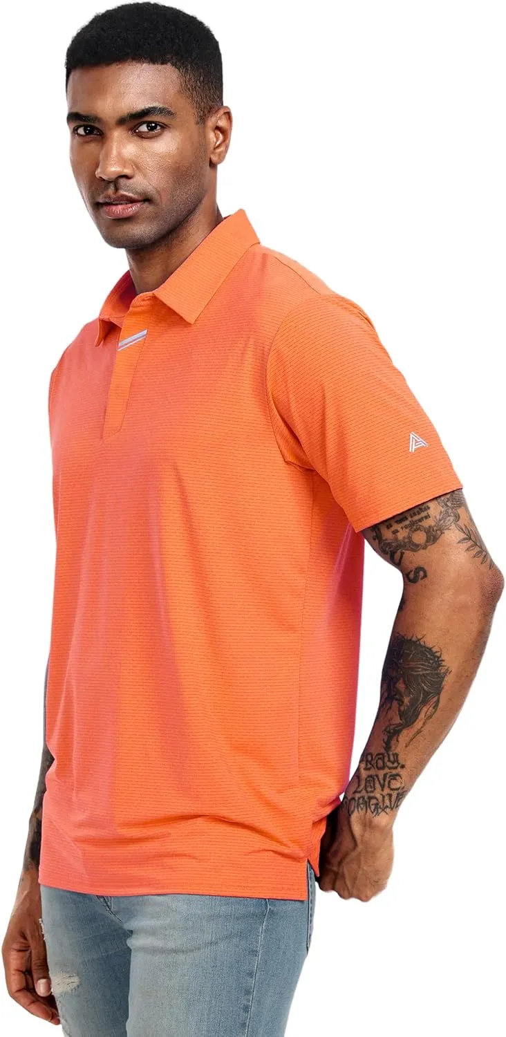 Lzzidou Polo Shirts for Men Short Sleeve Golf Polo Shirts Stretch Moisture Wicking Performance Athletic Tees