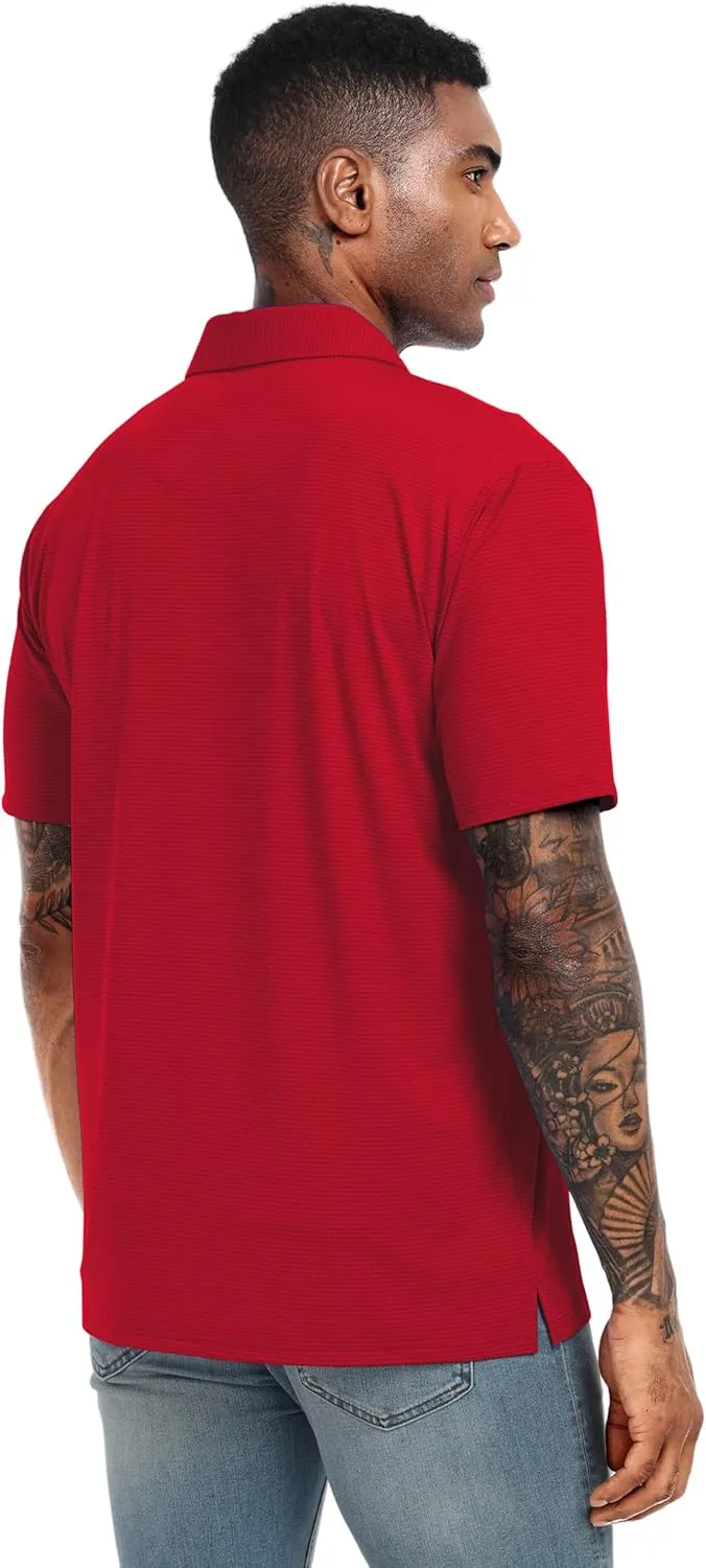 Lzzidou Polo Shirts for Men Short Sleeve Golf Polo Shirts Stretch Moisture Wicking Performance Athletic Tees