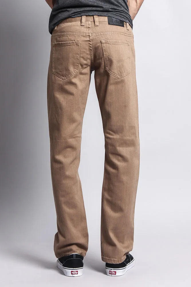 Men's Slim Fit Colored Denim Jeans (Dark Khaki)