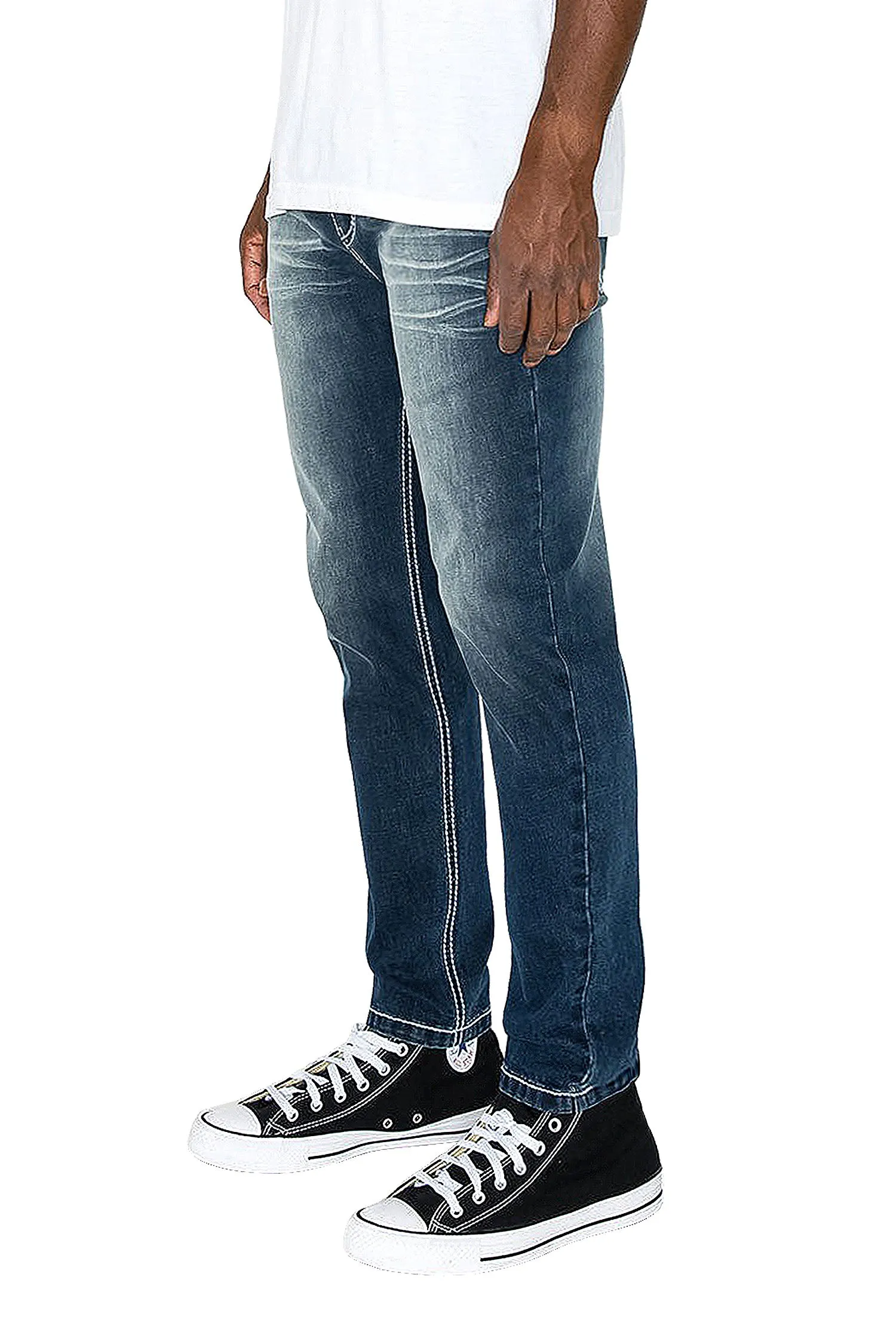 Men's Slim Fit Cross Denim Jeans